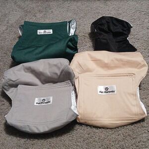 Pet Parents Premium Washable Dog Diapers ( set of 3) & extender Sz L NEW